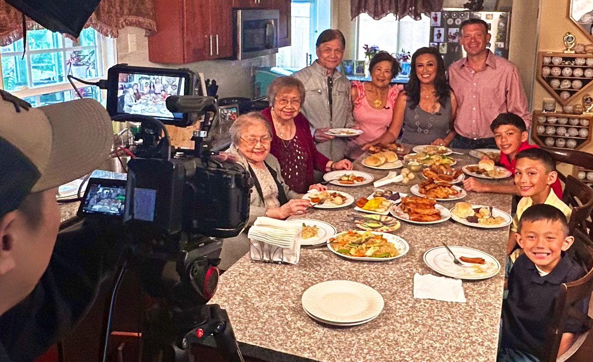 Our family had a lot of fun welcoming & sharing home cooked Filipino food with @10News for an upcoming #AAPI promo.