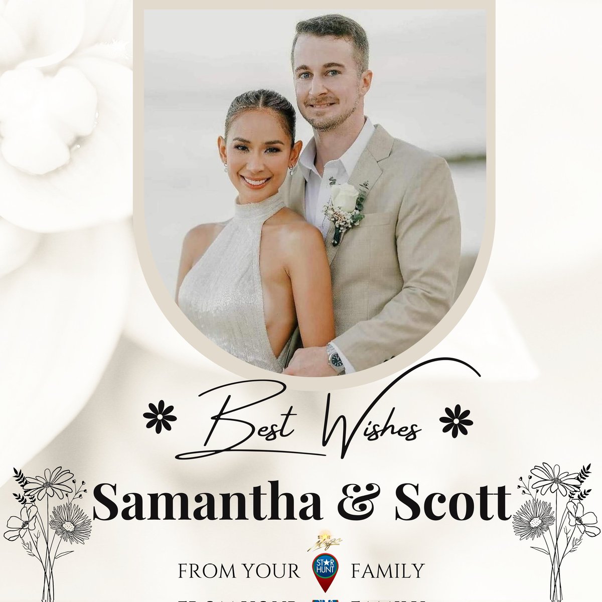 Best wishes to the newlyweds, Scott Moore and Samantha Bernardo-Moore (@SamBer_Official)! ✨️ May this new chapter of your lives be filled with love, success, and happiness. Congratulations! 🤵👰‍♀️ Love, your Star Hunt family ❤️ @SamBer_Official