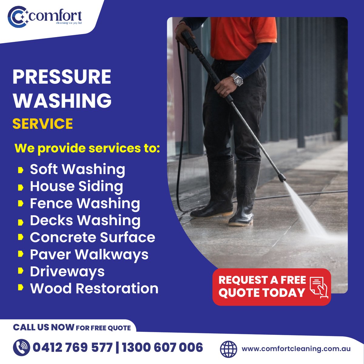cleaningvi55297's tweet image. Is your property in need of a facelift? Our pressure washing service will make it look brand new! Say goodbye to dirt, grime, and stains. Book now and see the difference! #PressureWashing #CleanExterior #ExteriorCleaning #PowerWashing #PropertyMaintenance #Melbourne