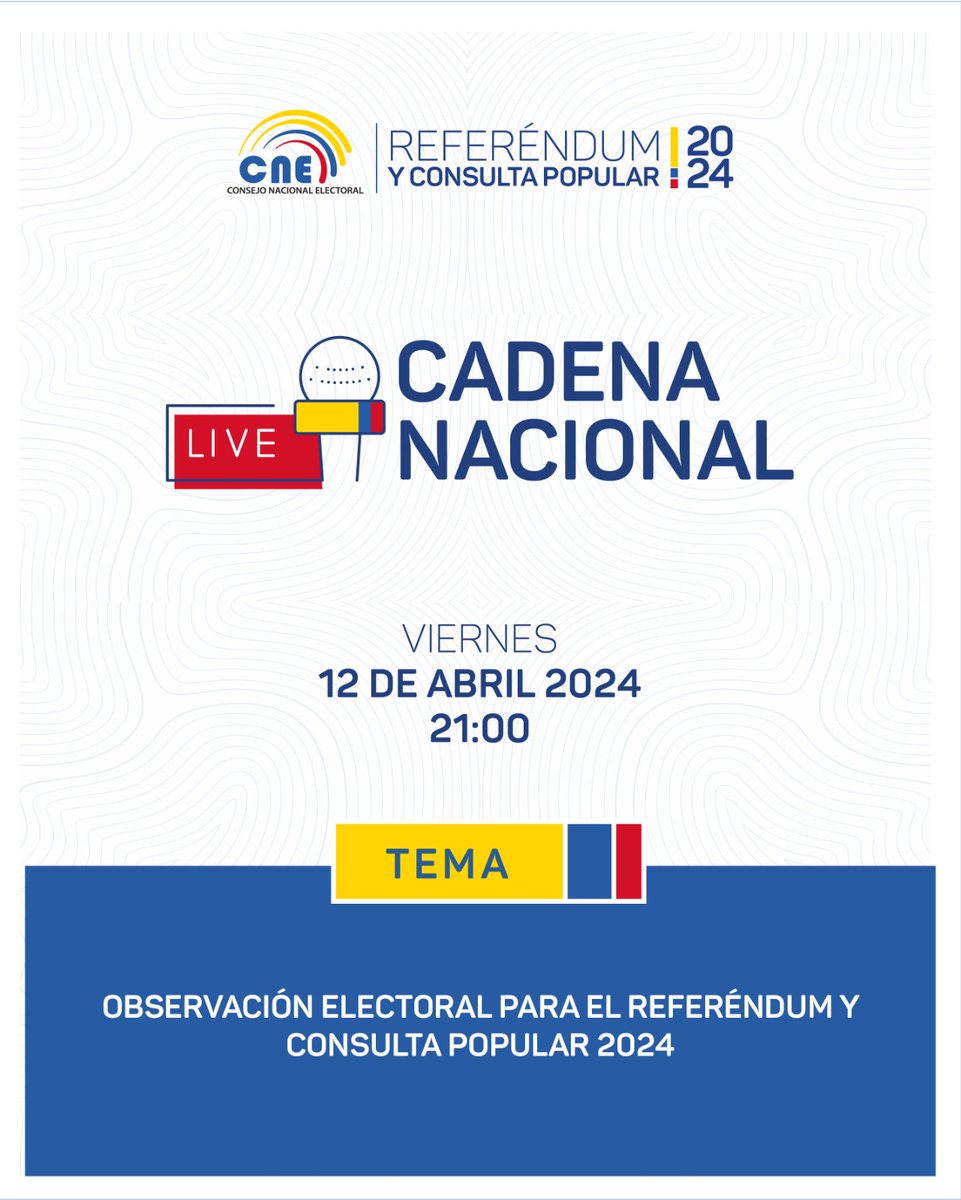 #CNEesTransparencia | Te presentamos a profundidad los detalles sobre la #ObservaciónElectoral2024 durante el desarrollo del #ReferéndumYConsulta2024.🗳️🇪🇨 Revisa transmisión aquí.⤵️ bit.ly/CNObserElecRyC…