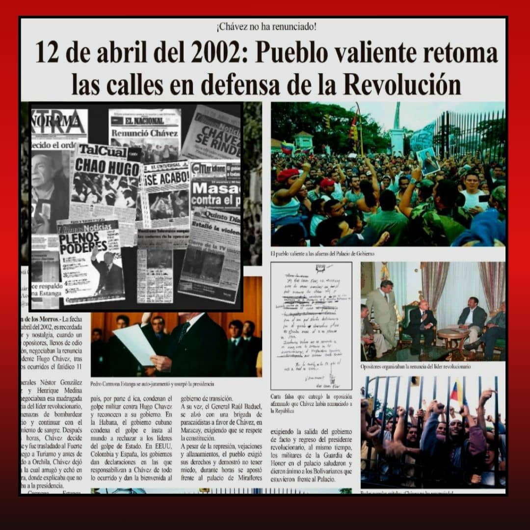🔴⚫ La instauración de un gobierno defacto el 12 de abril de 2002, nunca más volverá a ocurrir, porque tenemos un pueblo que aprendió a vivir en democracia y que se alista para celebrar una nueva contienda electoral Ante las traiciones: ¡Conciencia y cohesión! #VenezuelaValiente