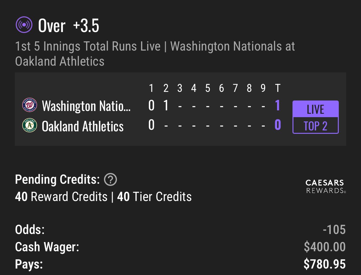 🚨FREE $20🚨 @OddsJam Fanduel / Caesars 📊 u3.5 1st half runs +116⚾ o3.5 1st half runs -105⚾