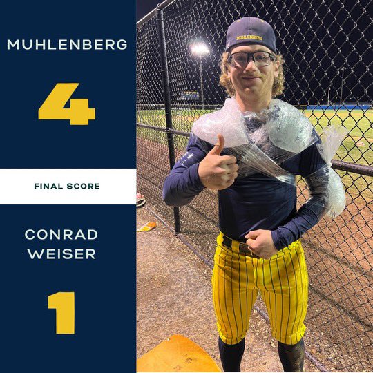 Muhls get the 4-1 dub over Weiser. Cam Burr goes 0-1 with 3 HBP and a run scored. On the mound he went 5.2 with a whopping 12 Ks and 1 ER. Cole Moody picks up the save! 

Back at it for a 1 pm start tomorrow at home against Susquehannock #muhlstrong