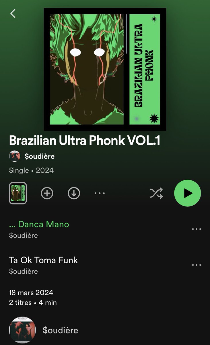 Random mfs used my old spotify name to drop this BS and no one even told me 😭 wtf is Brazilian Ultra Phonk