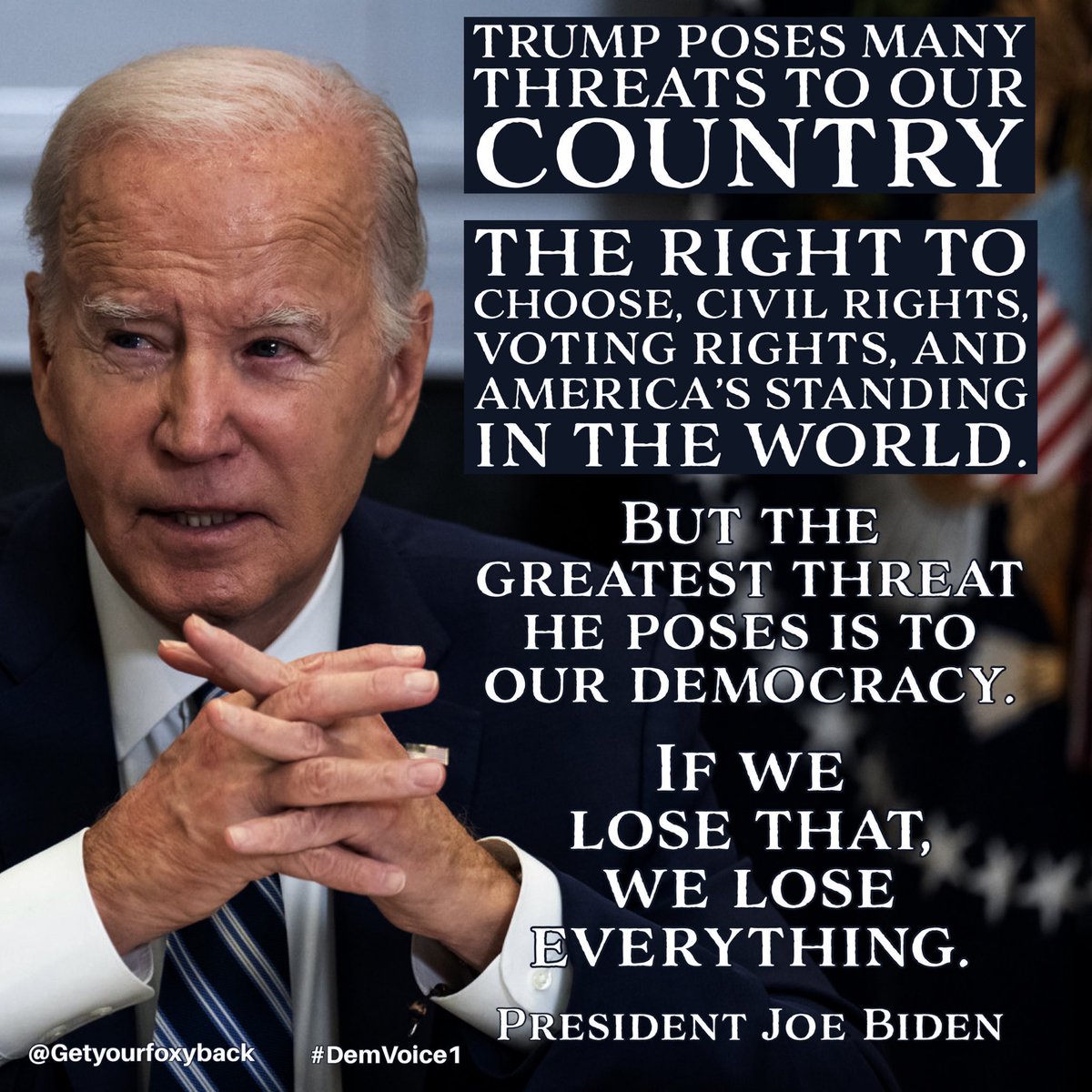 Some people see this as a battle between two evils, but the verdict is clear: Joe Biden MUST win this election. A vote for Biden is the only way to ensure the safety of our democracy. Don’t give in to apathy and silence. SAVE our DEMOCRACY by voting for Joe! #DemVoice1