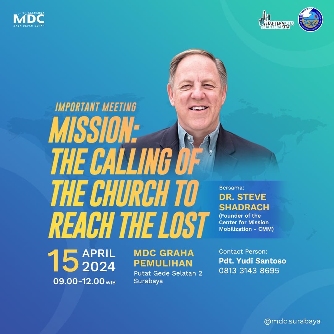 Know any pastors or Christian leaders in the Surabaya area of East Java? Invite them to join us Monday for a powerful time together. 325 already registered.