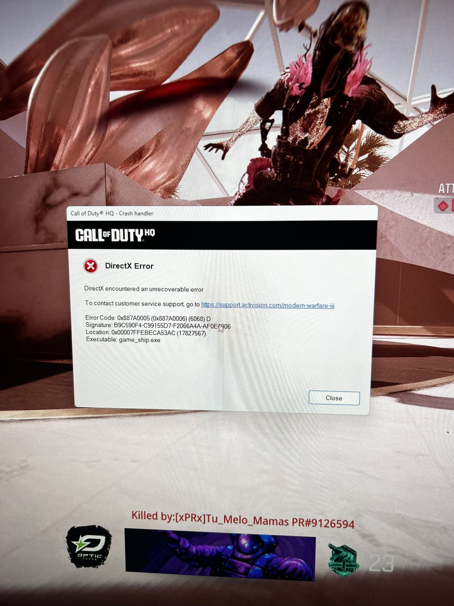 johnmaffeoo's tweet photo. @CallofDuty @ATVI_AB @AMD 

5k pc &amp; ur dog shit game still crashes https://t.co/94W4n4UTSx