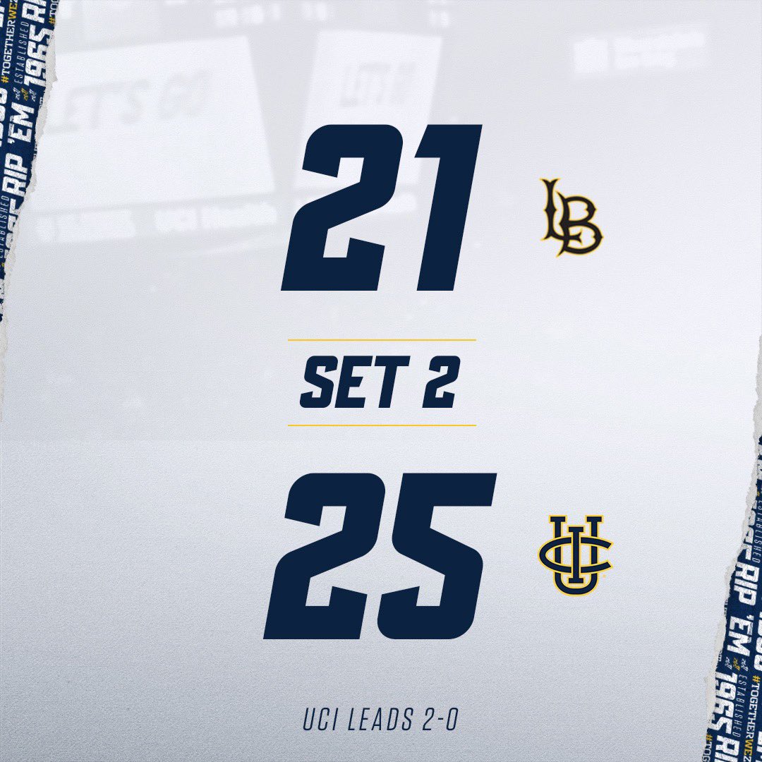 ONE. MORE. TO. GO.

William D'Arcy is hitting .692 with a team-best 10 kills and UCI hitting .389 with 5 aces.

#TogetherWeZot | #RipEm | #DefendTheBren