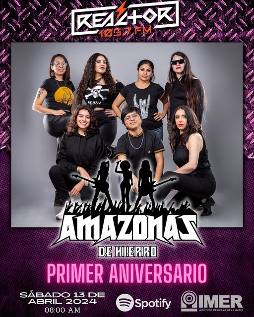 #LiberaLaReacción que arranca el sábado de manera muy especial junto a Adrix, Jime Contreras, Ka Salas, Gaby Maravilla, Adrix, Charly 666 y Ervin Castro. Sintonicen que celebraremos en grande el primer aniversario al aire de las @Amazonas105 con pura música de mujeres 🩷🎉