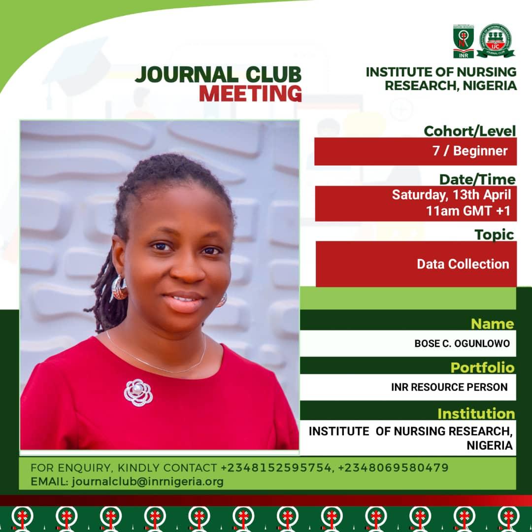 It's another IJC class today by 10 am and Nurse Ogunlowo will be teaching us about Data Collection Don't snooze on the next cohort. Contact any of the numbers on the flyer for more details #inr #ijc #Research