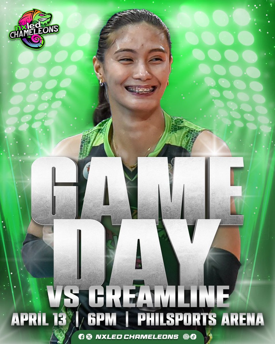 READY TO STRIKE 🦎 The Nxled Chameleons are off to a cosmic collision with Creamline at the PhilSports Arena, 6 p.m. Tara na’t suportahan ang ating paboritong koponan, #NxledNation! 💚 Stay updated on everything Nxled by following us 📲 #NxledLockedIn #PVL2024 💚🦎🩶