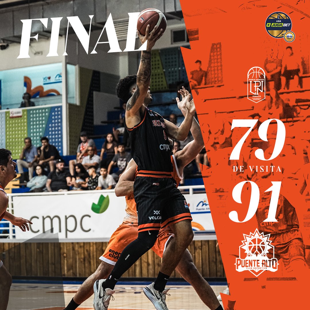 📷 ¡FINAL DEL PARTIDO!

Sumamos una nueva alegría en la #LigaJugaBetByCecinasLlanquihue, <a href="/puentealtocd/">Puente Alto C.D</a> tuvo que extremar recursos para remontar un difícil partido ante @cdb_liceopabloneruda. Nuestros guerreros lograron una ajustada victoria de visita por 91 a 79.

#VamosPuente