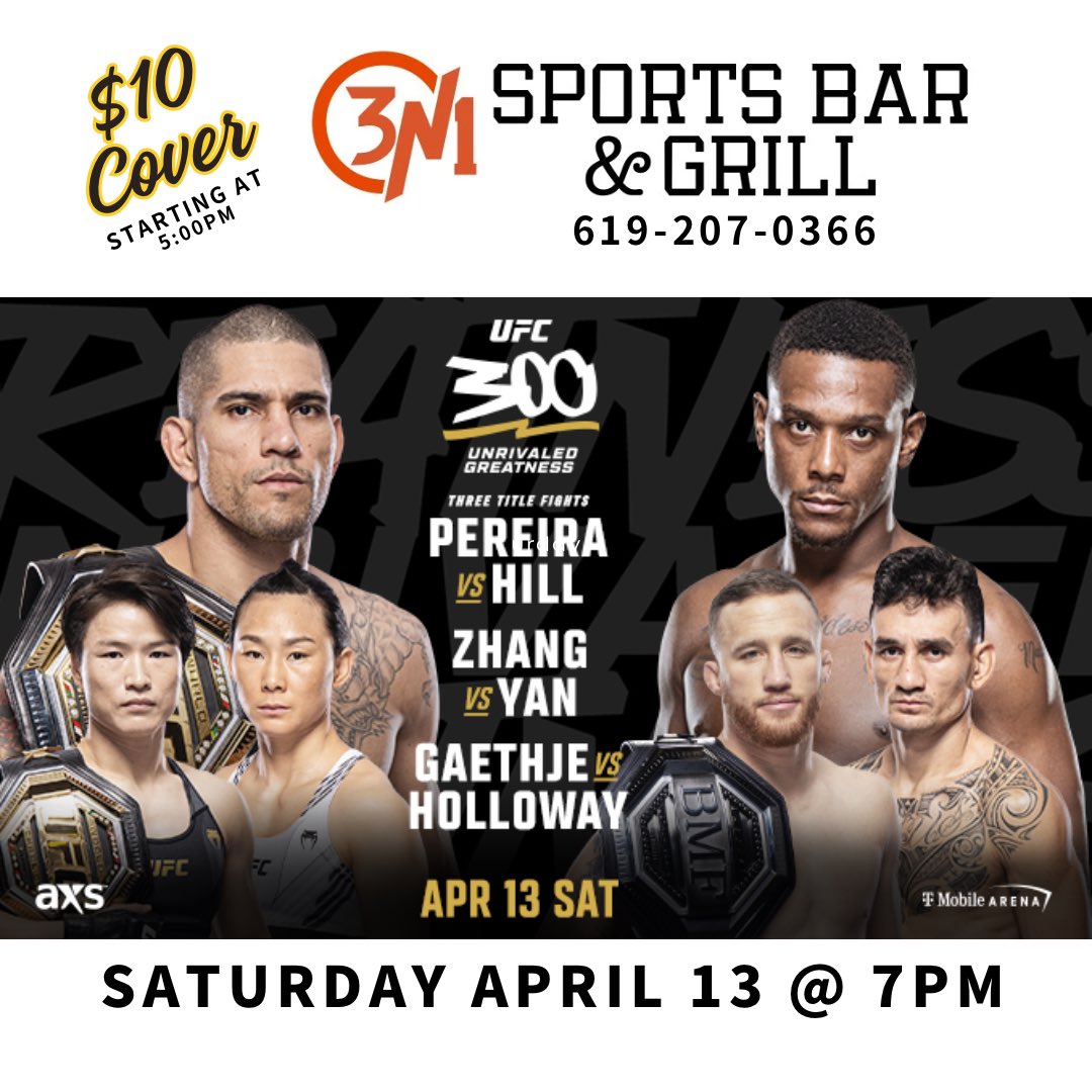 Saturday Night UFC 300. #chulavista #eastlakechulavista #bestsportsbarever #ufc300 #ufc