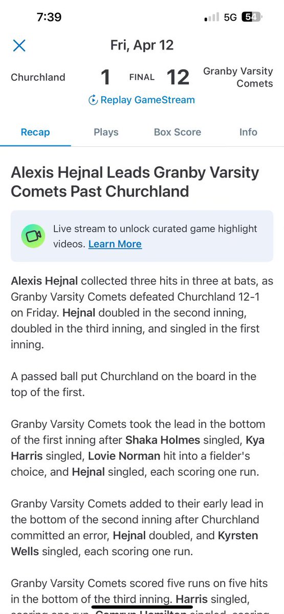 Big win tonight for my team and I. Thanks @CoachB757, So proud to be a Varsity Comet this season. @UMWSoftball @Hquallsumw @CoachFellman @UncommittedUsa @UncommittedUTR @SoftballDown