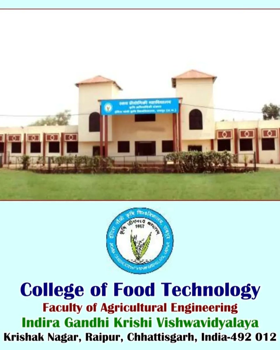 ROPAN Agriculture Magazine is happy to inform all the 12th Maths Science group students about highly desirable and career oriented with job opportunities course B.Tech (Food Technology) at Govt College of Food Technology, IGKV Raipur (C.G.). #foodtechnology