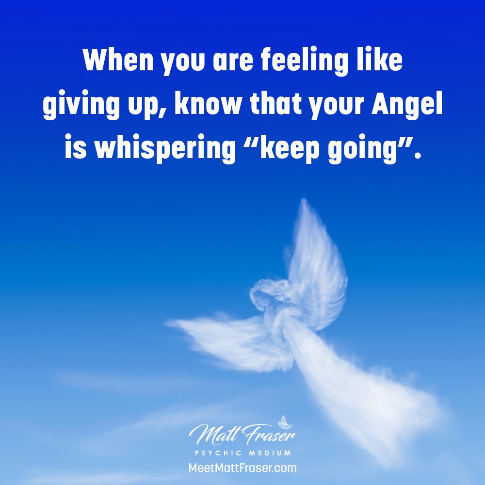 When you are feeling like giving up, know that your Angel is whispering “keep going” 🕊️