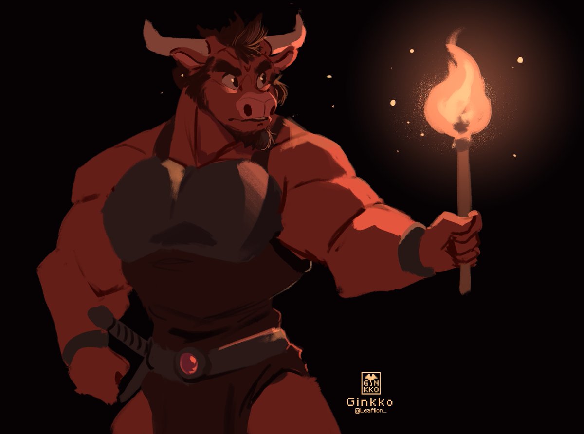 Dungeon 🔥🐂 I created this illustration directly with color, without making a preliminary sketch 💚