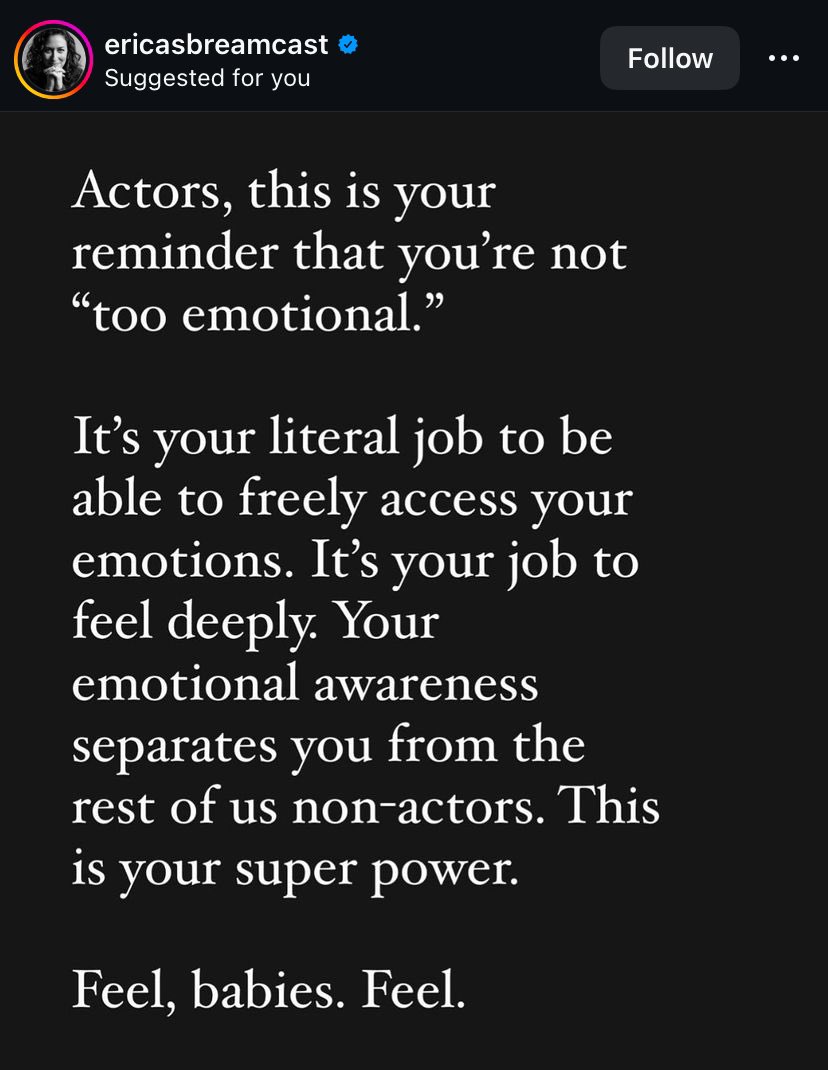 This makes me smile. Most of my life I was told I was too emotional. Especially for a boy. I’ve always tried to share them with people around me. It’s caused me lots of pain over the years. But it’s who I am. Now I get to channel those very emotions into my work!