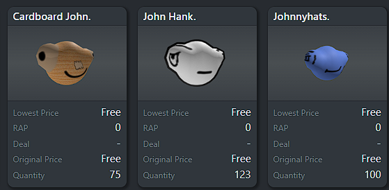 1x John Hank + 1x Johnnyhats + 1x Cardboard John GIVEAWAY!!

Requirements:

Follow: <a href="/PixelJamJam/">Jam Jam</a> + <a href="/Crims0nRoblox/">Crims0n</a> 
Like + Retweet
Like this reply below: x.com/PixelJamJam/st…

3 WINNERS!

ENDS: 4/13/24 @ 5PM EST