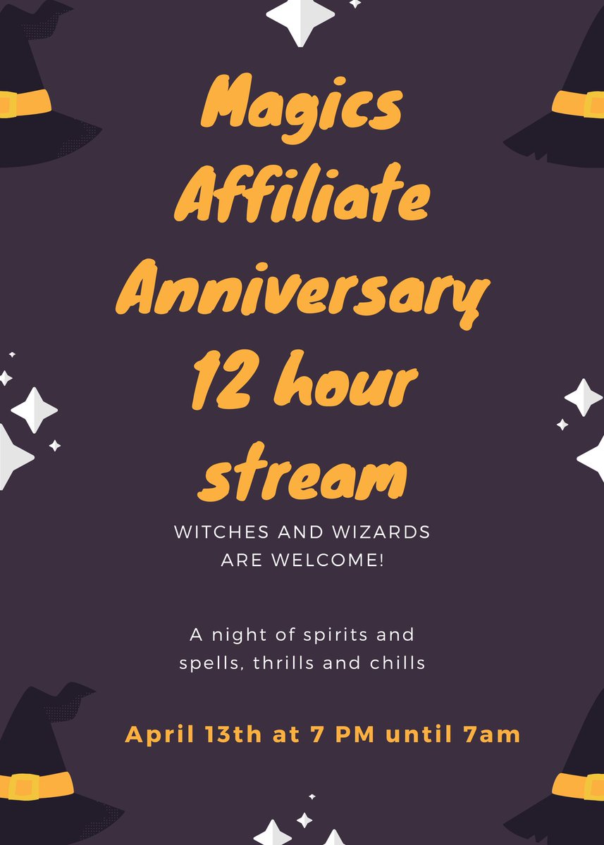 One of my dear friends is having her Affiliate Anniversary tomorrow 2PM EST. Come show her some love tomorrow!! <a href="/MaiqueTtv/">Queen Maique</a> <a href="/matty_pace/">Matty_Pace</a>
@RaumenTV <a href="/regnoth/">Regnoth Streaming</a> <a href="/Gracker221/">Gracker</a>

twitch.tv/magicw1z4rd93