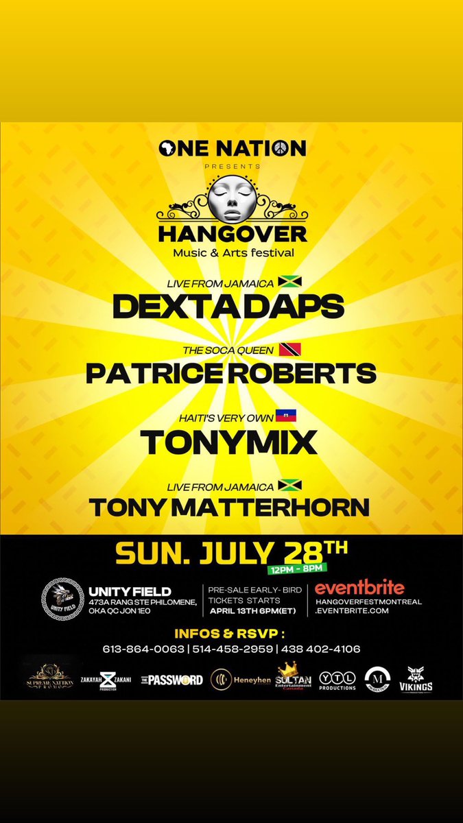 RDbabae's tweet photo. Montreal, OneNation proudly presents the second edition of “HANGOVER “ bigger and more vibrant than ever! 

Secure your tickets Early Bird presale starts April 13 6pm (ET) Regular tickets go on sale April 17th 6pm ET) https://t.co/VGUjVpzdPC