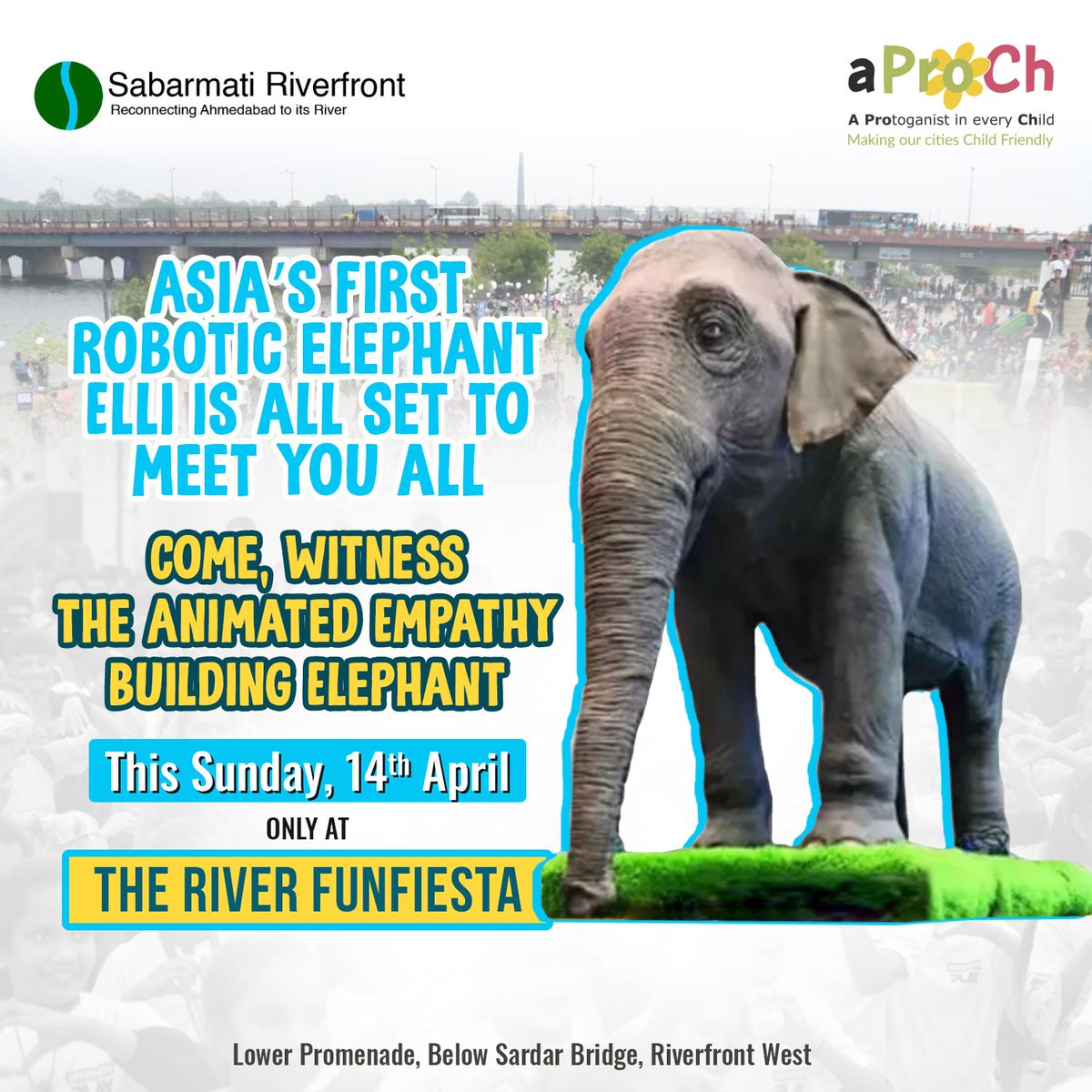 Robotic Elephant Elli to meet the people at Sabarmati Riverfront