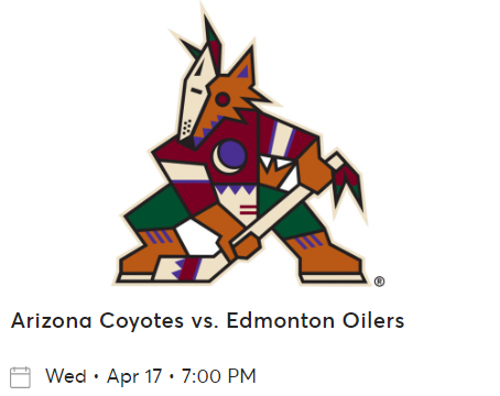 Tickets secured. Lindsay and I will be at the last Coyotes game.