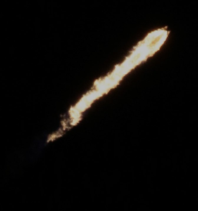 ClickingKen's tweet photo. @SpaceX Falcon 9 Launch 23 seen from dock at Cape Canaveral #SpaceX https://t.co/JV8fNcr3JM