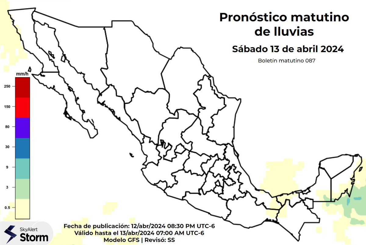 🌡️🌤️ #PronosticoDelTiempo para las primeras horas del sábado 13 de #abril: 🌧📢 ATENCIÓN: Mañana estaremos hablando sobre las lluvias pronosticadas en el centro del país para los próximos días. 🌧 Se pronostican lluvias aisladas al sur de Campeche y Quintana Roo. 🌄 Se…