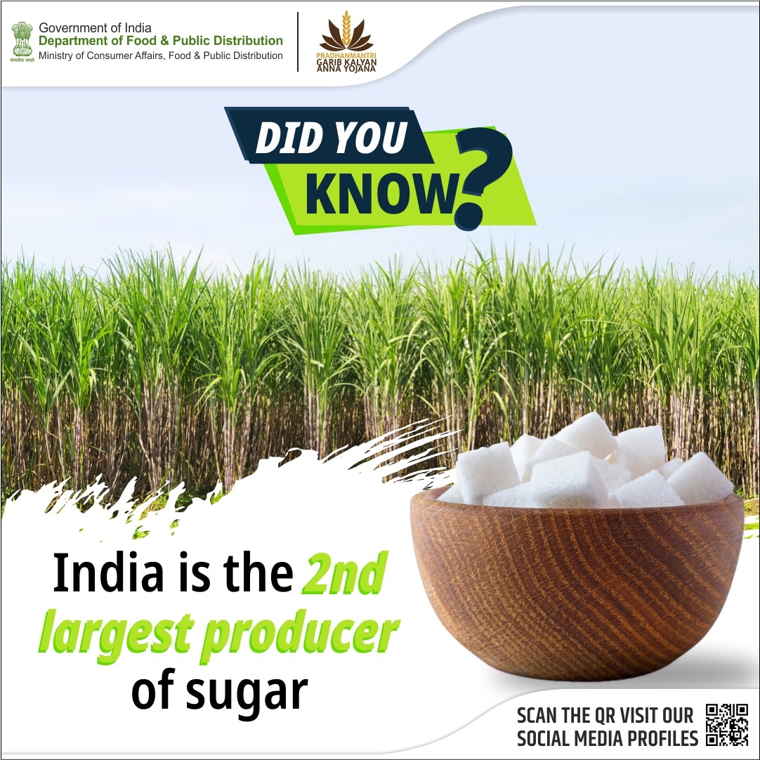 #DidYouKnow?

India proudly stands as the world's second-largest sugar producer.