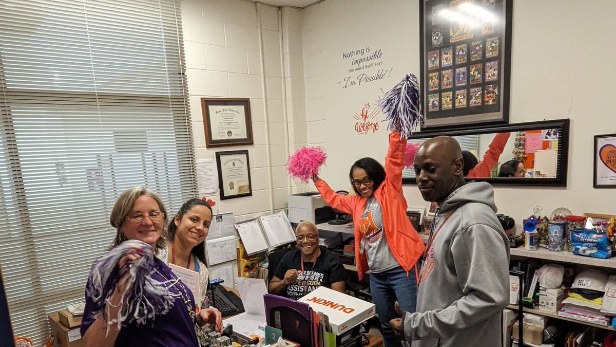 McDonoughHS's tweet photo. Can't let the week end without thanking our amazing "super cool" Assistant Principals again for a wonderful job they do everyday 🧡💜🧡💜 #RamPride https://t.co/PYdUCQp7zd