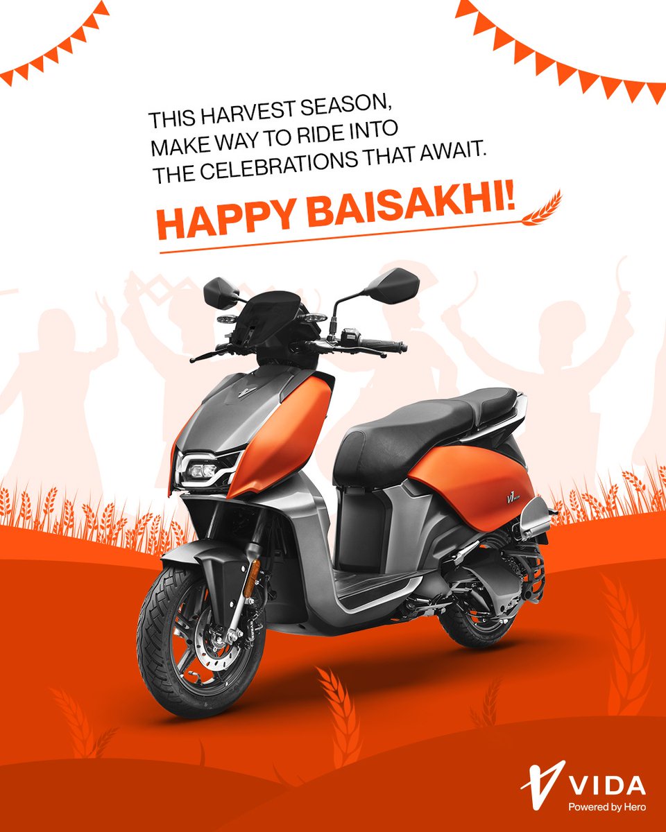 VidaDotWorld's tweet photo. This festive season, #MakeWay to harvest happiness with the #VIDAV1.

Wishing you all a very Happy Baisakhi! ✨

#VIDA #ElectricMobility #EV #CleanMobility #ElectricScooter #HappyBaisakhi #Baisakhi https://t.co/et7n6pOWwr