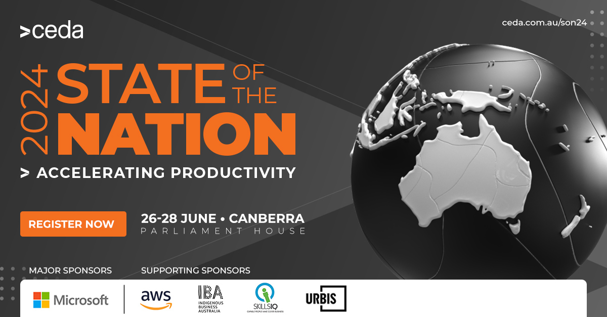 At CEDA's #StateoftheNation conference, policymakers will discuss: 🔶 Creating an innovative economy 🔶 The US presidential election and Australia 🔶 The journey to #netzero 🔶 Reskilling for #AI Find out more about the speakers and sessions today▶️ bit.ly/4akcpa0