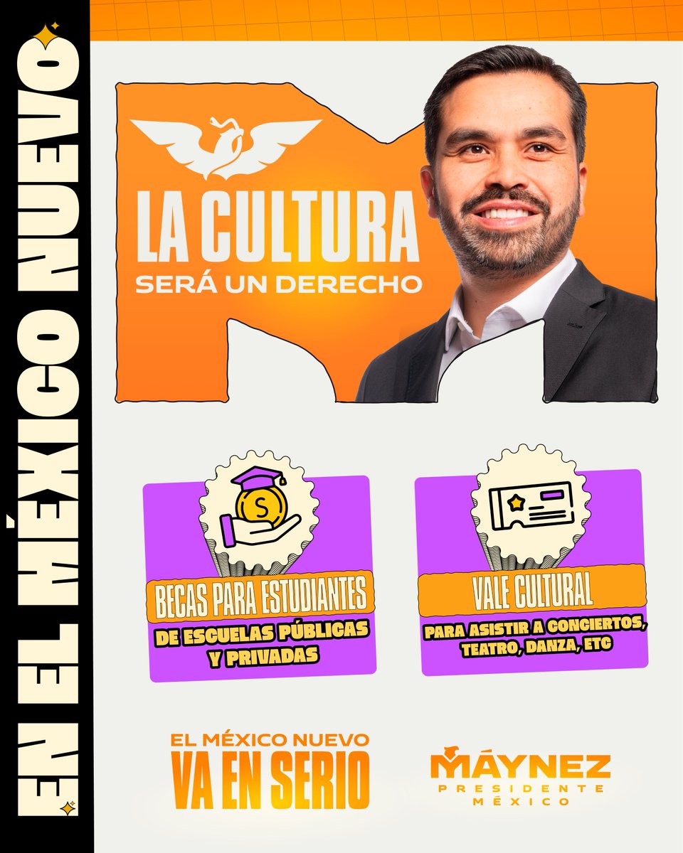 Los jóvenes me preguntan si van a seguir las becas. Las vamos a duplicar.

Pero además, agregaremos vales culturales para que puedan ir al cine, al teatro, a conciertos, o a la danza. ¡Lo que les guste! 

Así formaremos públicos, para que la cultura florezca en todo México 🇲🇽.