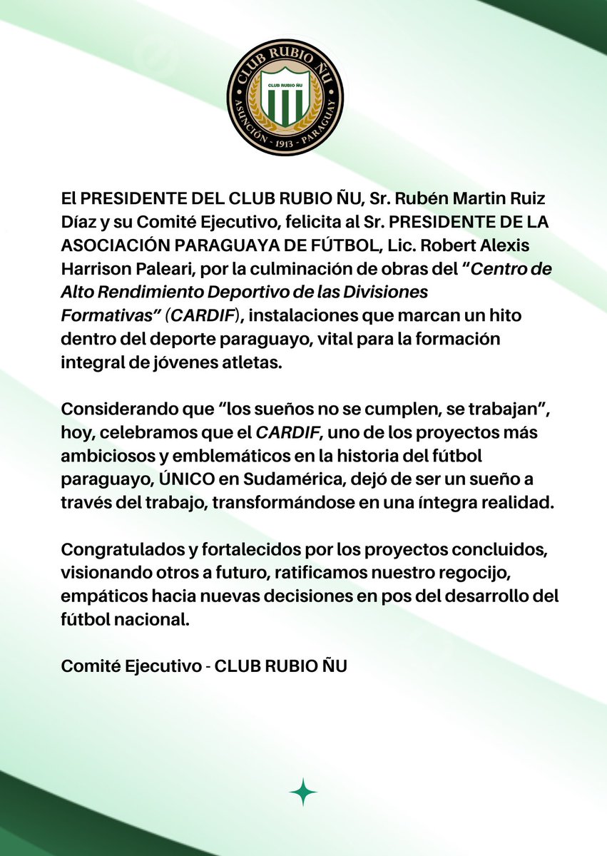 Congratulaciones a la <a href="/APFOficial/">APF</a> y al presidente <a href="/RHarrisonP/">Robert Harrison P.</a> por este hermoso proyecto hecho realidad.