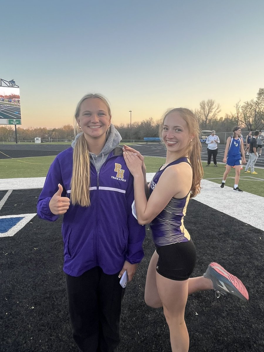 Ummmmmmm guys these two went 1st and 2nd in high jump!! Aby decided tonight was the night to finally break the 5ft barrier and jump 5”2!!!! #theybjumping