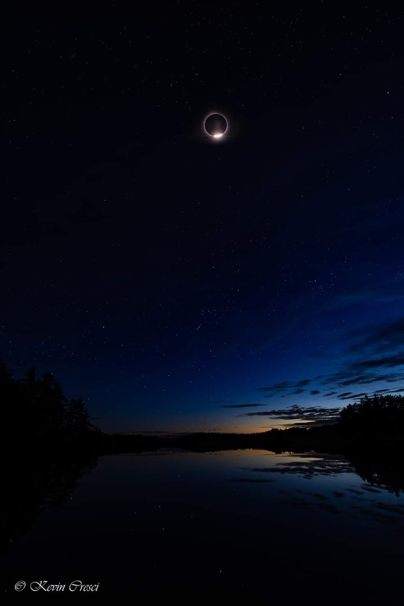The eclipse Lower Saranac Lake. By Kevin Cresci