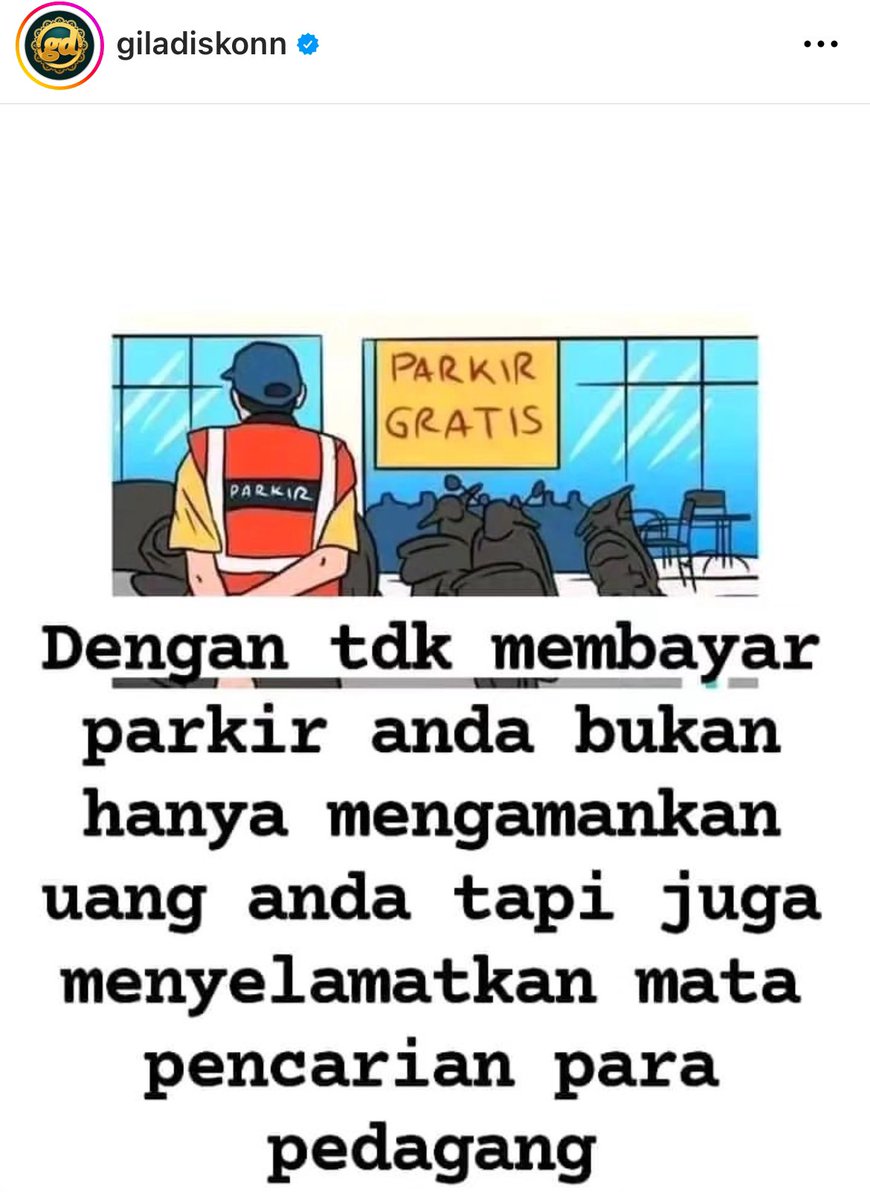 abulmuzaffar10's tweet image. Parkir liar itu rente paling kecil. Ada tambahan biaya tapi ga ada nilai tambah. Uangnya ga masuk kas negara, jadi ga nambah pendapatan pemerintah.

Parkir liar merugikan konsumen, mempersulit pengusaha. Berbisnis jadi tak pasti, kegiatan ekonomi jadi berbiaya mahal!

Lawan!