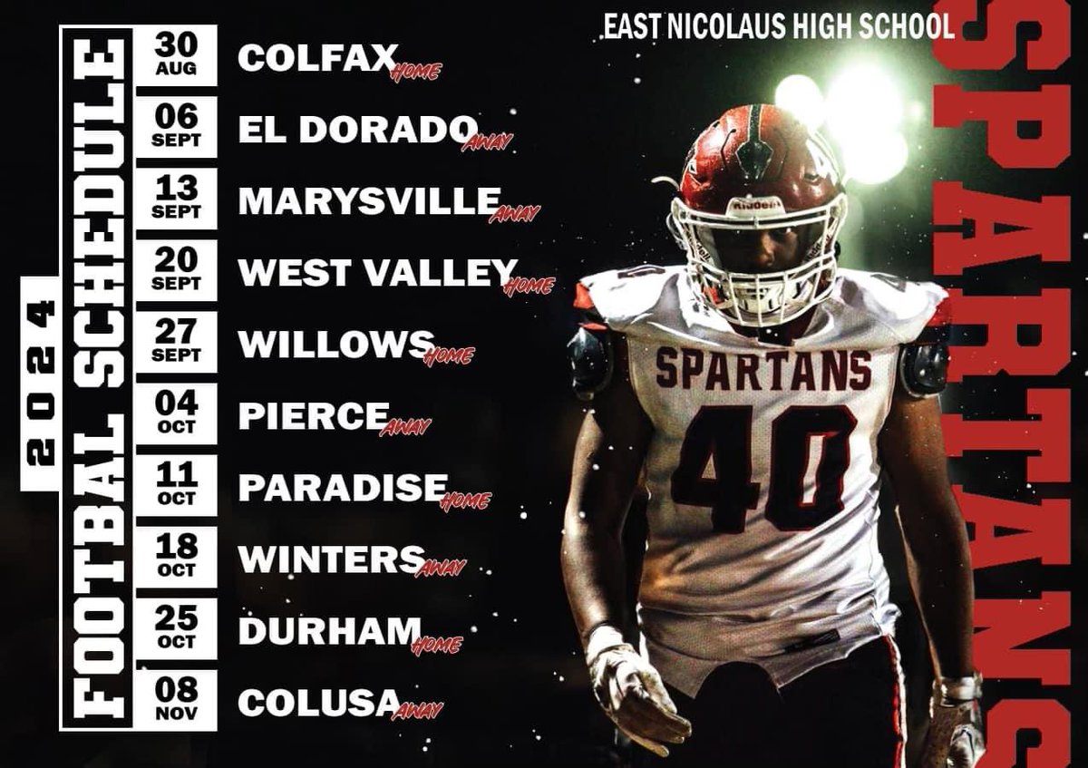 2024 @EastNicFootball schedule. Let’s go! @SacBee_JoeD @SacMaxPreps @BlackHatFootbal @NorCal_Football @NSCIF