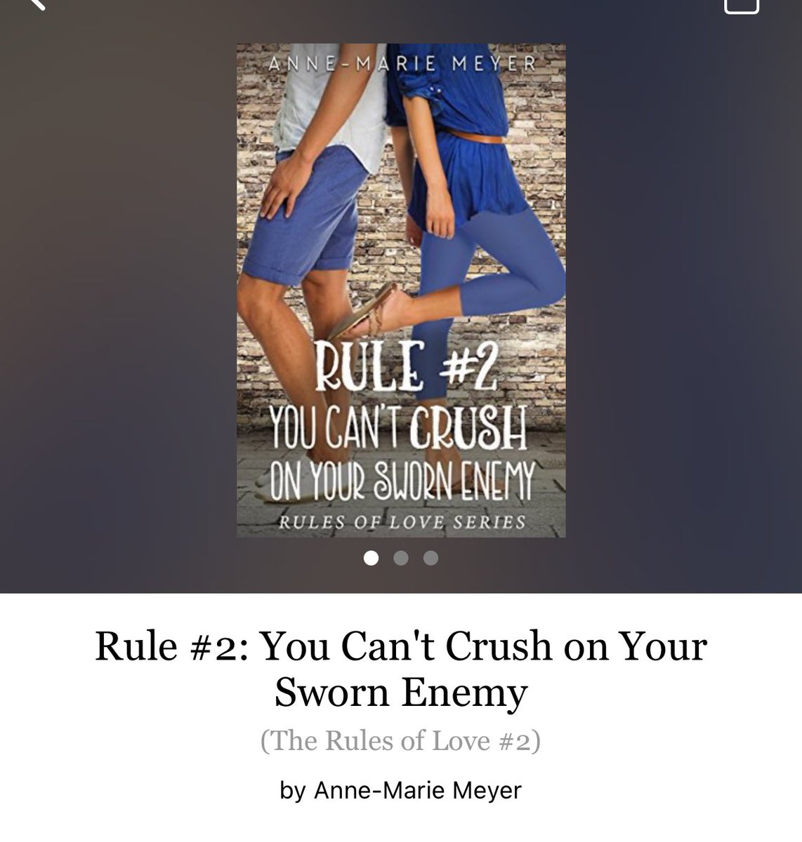 Rule #2: You Can't Crush in your Sworn Enemy by Anne-Marie Meyer

#Rule2YouCantCrushOnYourSwornEnemy by #AnneMarieMeyer #6252 #24chapters #216pages #402of400 #5houraudiobook #Audiobook #37for10 #RulesOfLoveSeries #Book2of11 #april2024 #clearingoffreadingshelves #whatsnext