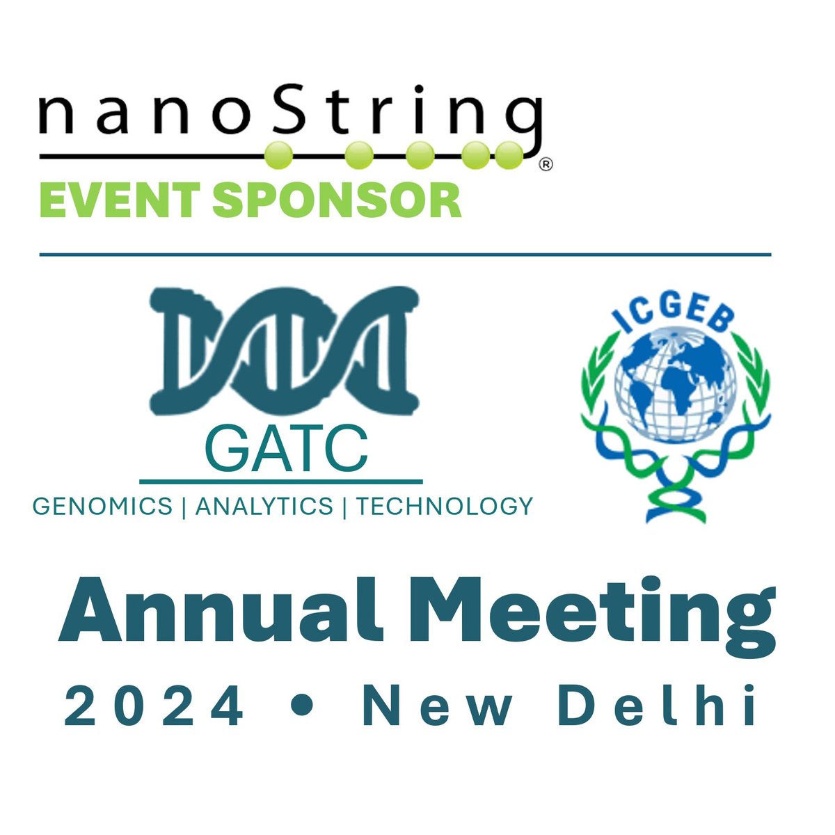 Join us at #GATC2024, hosted at ICGEB, New Delhi. Enjoy the captivating talk on spatial omics: 12:10 PM– 12:35 PM IST, Sunday, April 14 Swing by Booth #G7 to delve deeper into our innovative #SpatialBiology & #GeneExpression solutions. More here👉nanostring.com/events/gatc-an…