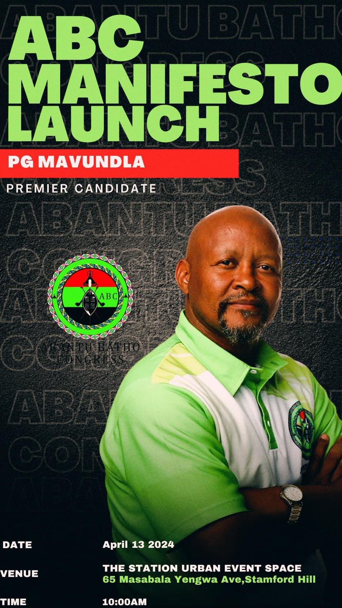 Our_ABCza's tweet photo. ABC MANIFESTO LAUNCH TAKING PLACE AT THE STATION 💚💚💚

#kzn 
#2024elections 
#PGMAVUNDLA https://t.co/pOH5e6LaEG
