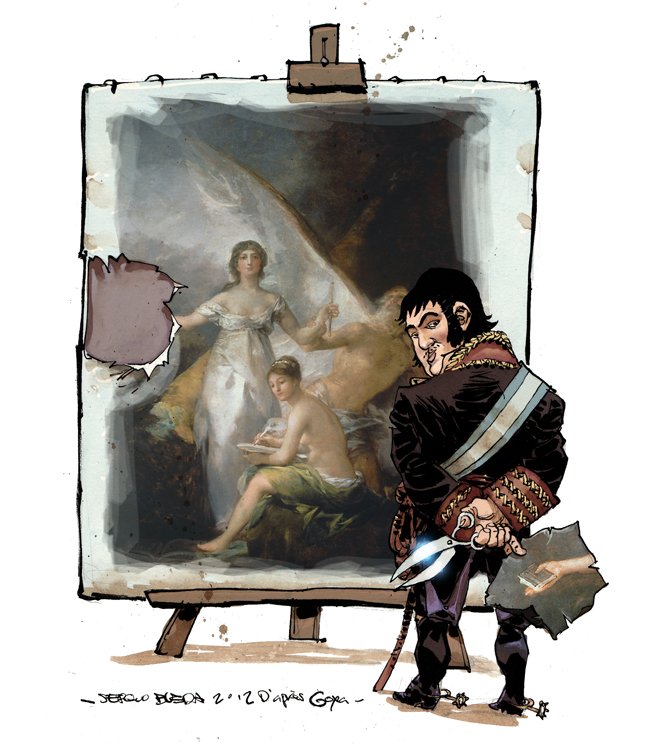 Quedan exactamente 7 días para que acabe la campaña de #elpactodegoya y para ilustrar este recordatorio rescato este pequeño dibujo de Fernando VII que hice en 2012 para un artículo de prensa. 7 días para hacerse mecenas. Si todavía no lo son háganse aquí: vkm.is/elpactodegoya