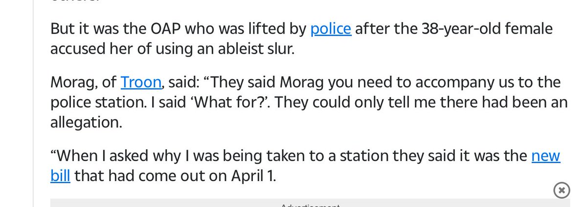 The lady says different & Police Scotland say there was a “hate crime element” Does that make it all ok to haul a 74 year old lady into the station in the back of a van? Is this the kind of Scotland you want?