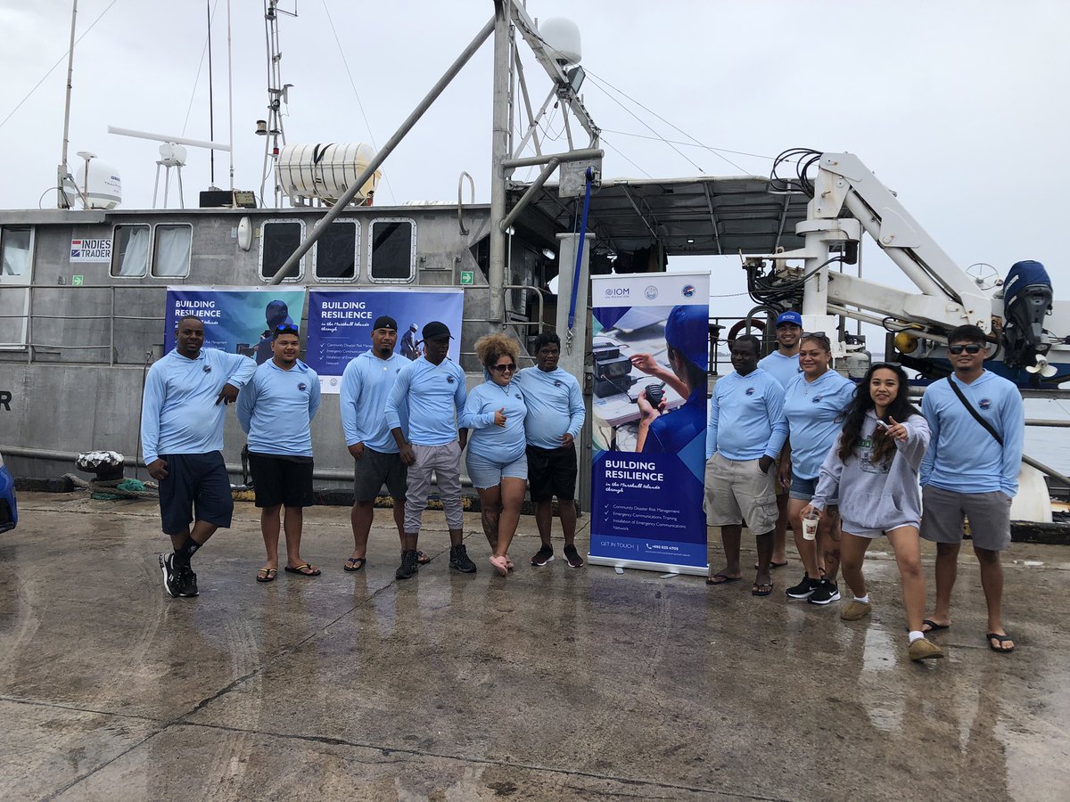 KSavu's tweet photo. IECN-IOM Team departs Majuro for Maloelap, Aur, Wotje atolls to install and engage with the community on Disaster and Emergency Preparedness. https://t.co/fwgTmAWQ4O