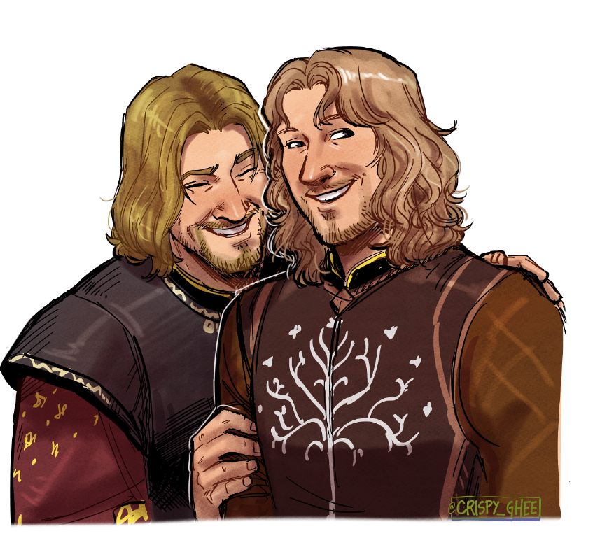 My younger sibling requested a drawing of Boromir and Faramir for their 32nd birthday present, so I did a quick little thing