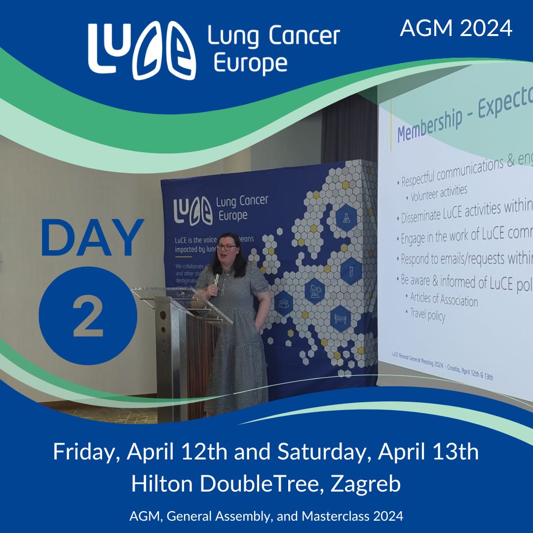 Today is the second day of the Lung Cancer Europe (LuCE) AGM. There will be further educational learnings with expert speakers on various topics including New technologies and therapies in lung cancer, Orphan drug designation, Updates on EU health policy & strategy and more.