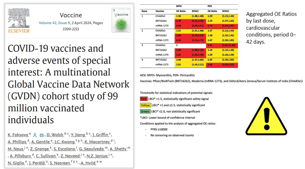 New study on COVID-19 vaccine adverse events (using data from the Global COVID Vaccine Safety (GCoVS) project): sciencedirect.com/science/articl… 'This multi-country analysis confirmed pre-established safety signals for myocarditis, pericarditis, Guillain-Barré syndrome, and cerebral