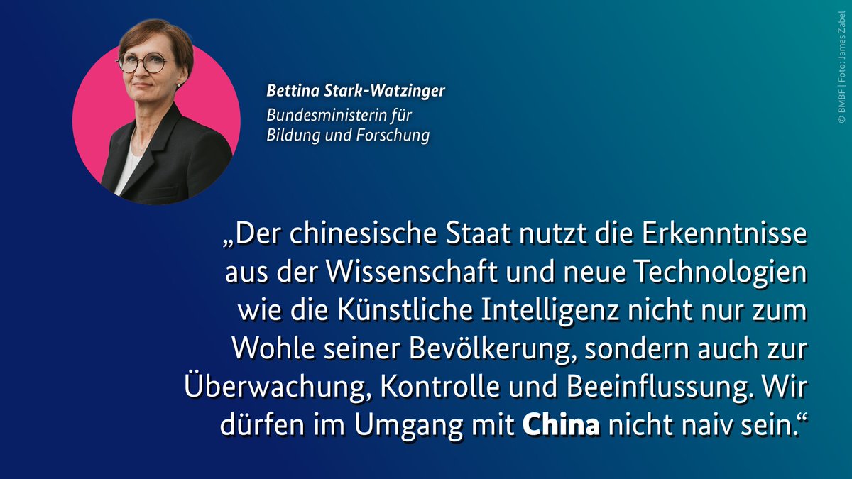 Anlässlich der Chinareise @bundeskanzler macht BM @starkwatzinger deutlich: 'Die Kooperation mit China erfordert wegen des anderen Politik- und Wertsystems gerade bei Schlüssel­technologien eine hohe Sensibilität.'