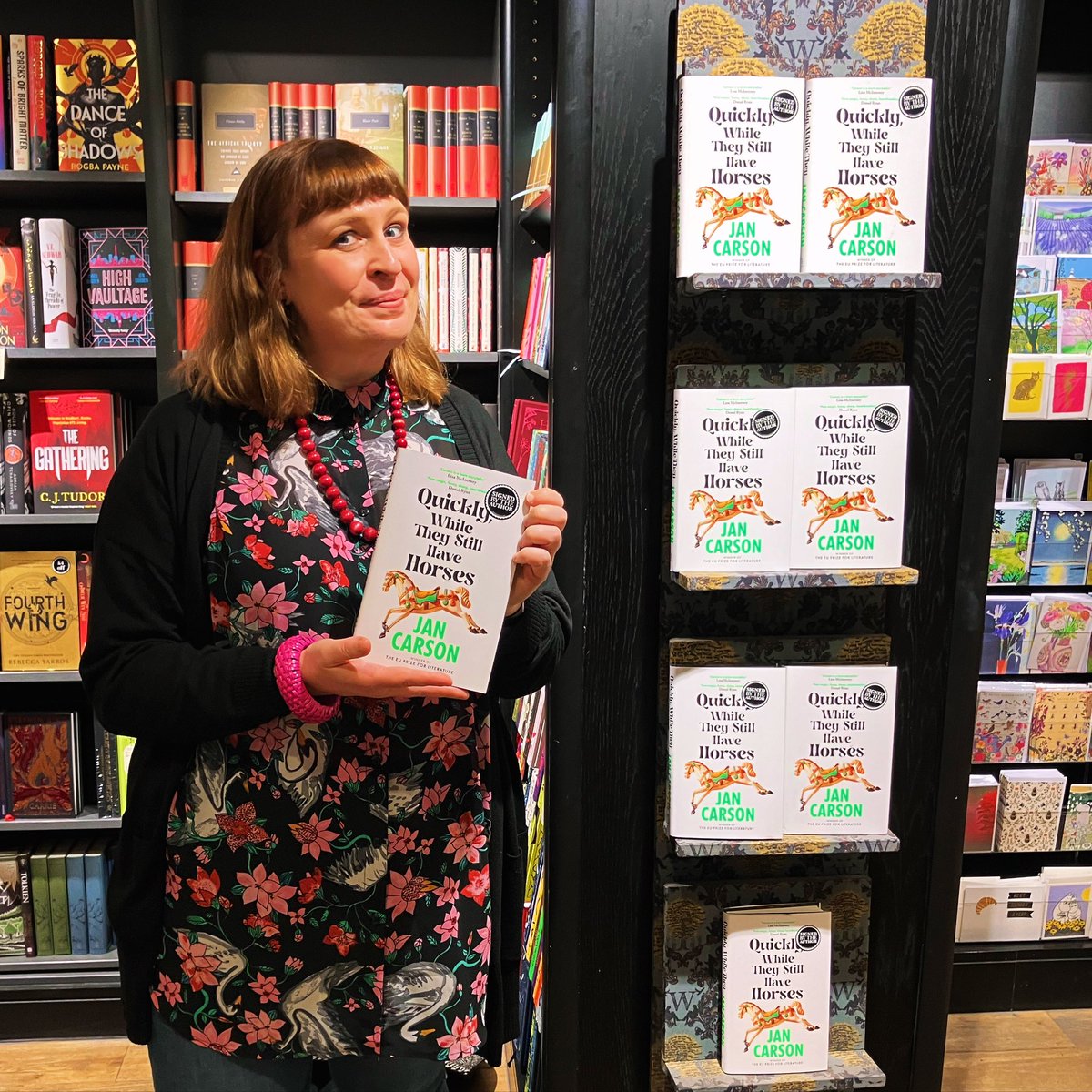 If you’re in Belfast city centre this morning there are loads of signed copies of #quicklywhiletheystillhavehorses @wstonesbelfast (I also signed lots of #TheRaptures and #thefirestarters )